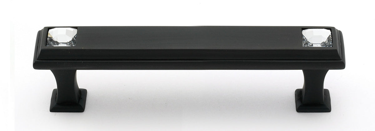 Alno C213-35-BRZ: 3-1/2" cc Swarovski Crystal Cabinet Pull - Bronze