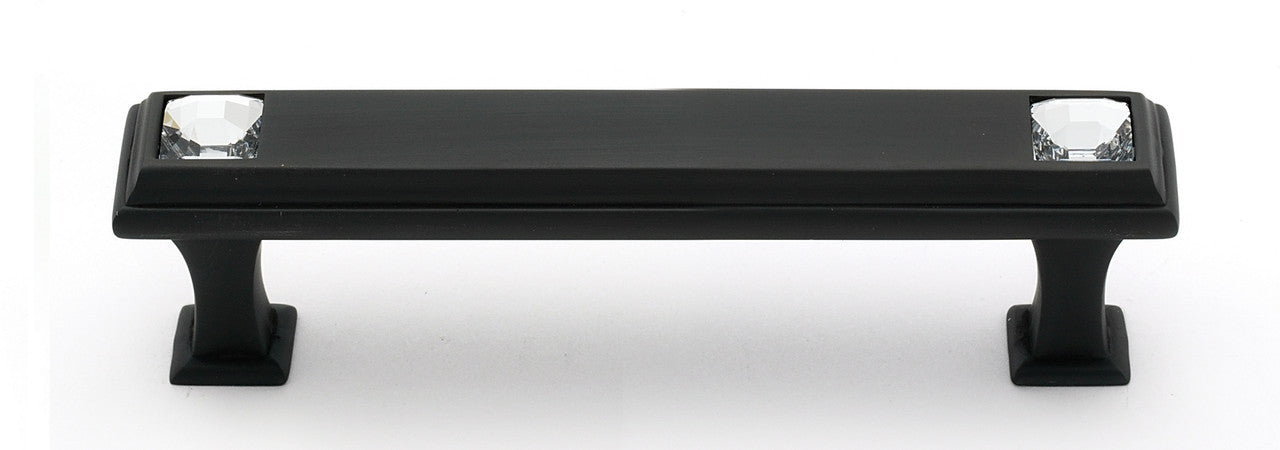 Alno C213-35-BRZ: 3-1/2" cc Swarovski Crystal Cabinet Pull - Bronze