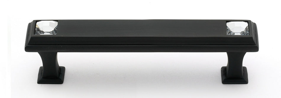 Alno C213-35-BRZ: 3-1/2" cc Swarovski Crystal Cabinet Pull - Bronze