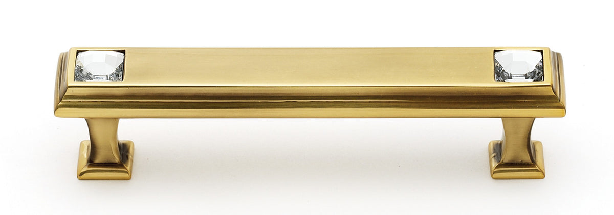 Alno C213-35-PA: 3-1/2" cc Swarovski Crystal Cabinet Pull - Polished Antique