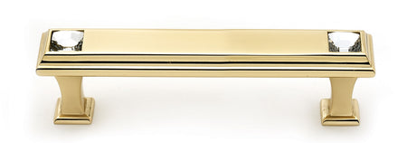 Alno C213-35-PB: 3-1/2" cc Swarovski Crystal Cabinet Pull - Polished Brass