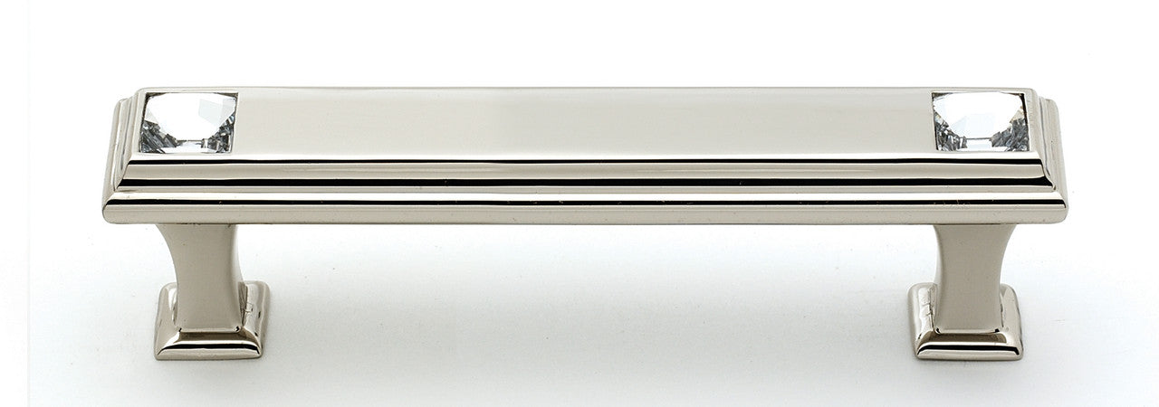 Alno C213-35-PN: 3-1/2" cc Swarovski Crystal Cabinet Pull - Polished Nickel
