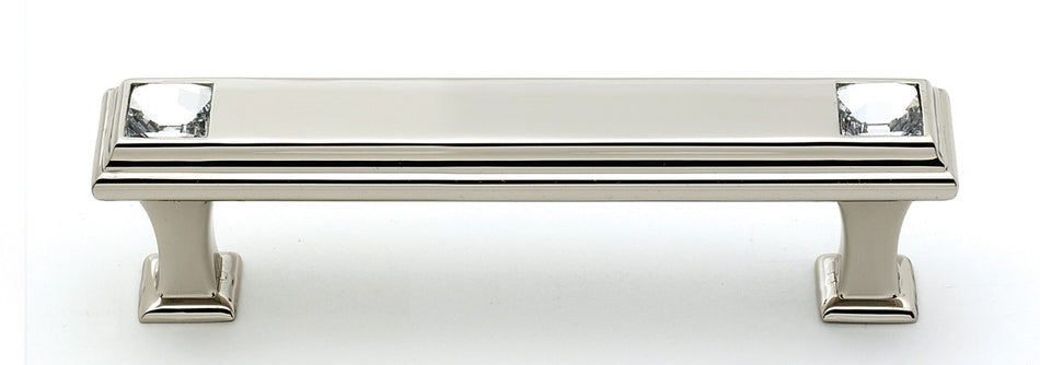 Alno C213-35-PN: 3-1/2" cc Swarovski Crystal Cabinet Pull - Polished Nickel