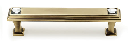 Alno C213-4-PA: 4" cc Swarovski Crystal Cabinet Pull - Polished Antique
