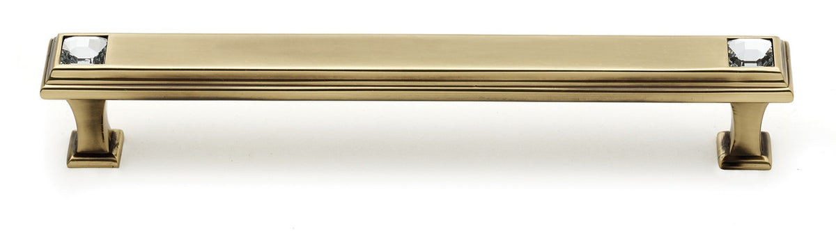 Alno C213-6-PA: 6" cc Swarovski Crystal Cabinet Pull - Polished Antique