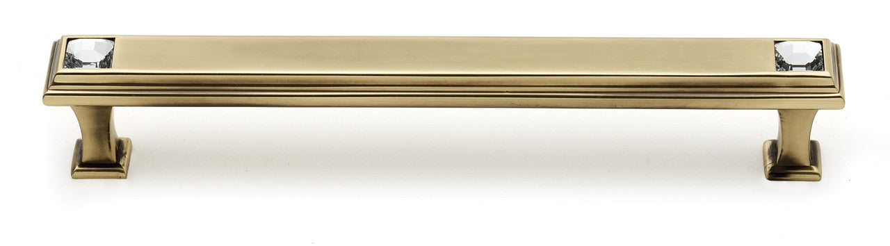 Alno C213-6-PA: 6" cc Swarovski Crystal Cabinet Pull - Polished Antique