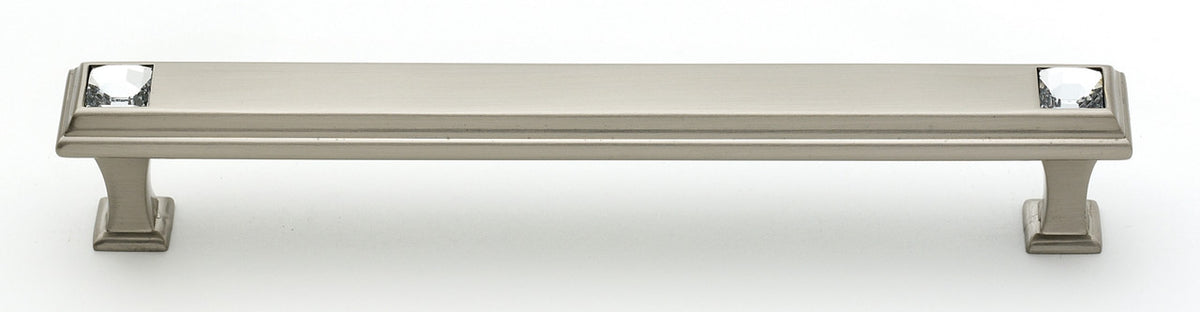 Alno C213-6-SN: 6" cc Swarovski Crystal Cabinet Pull - Satin Nickel