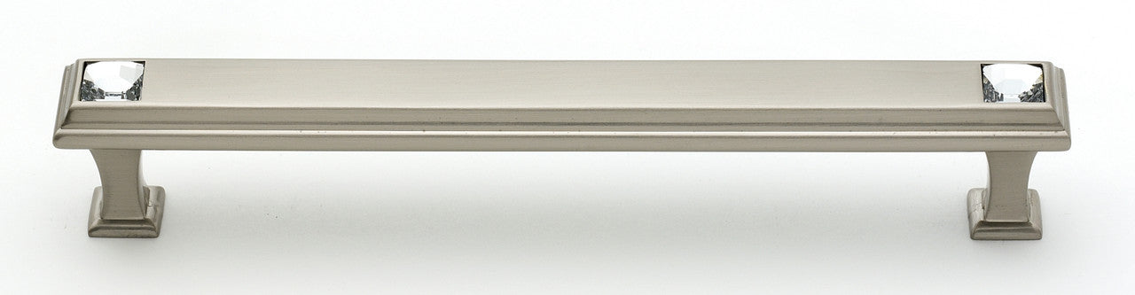Alno C213-6-SN: 6" cc Swarovski Crystal Cabinet Pull - Satin Nickel