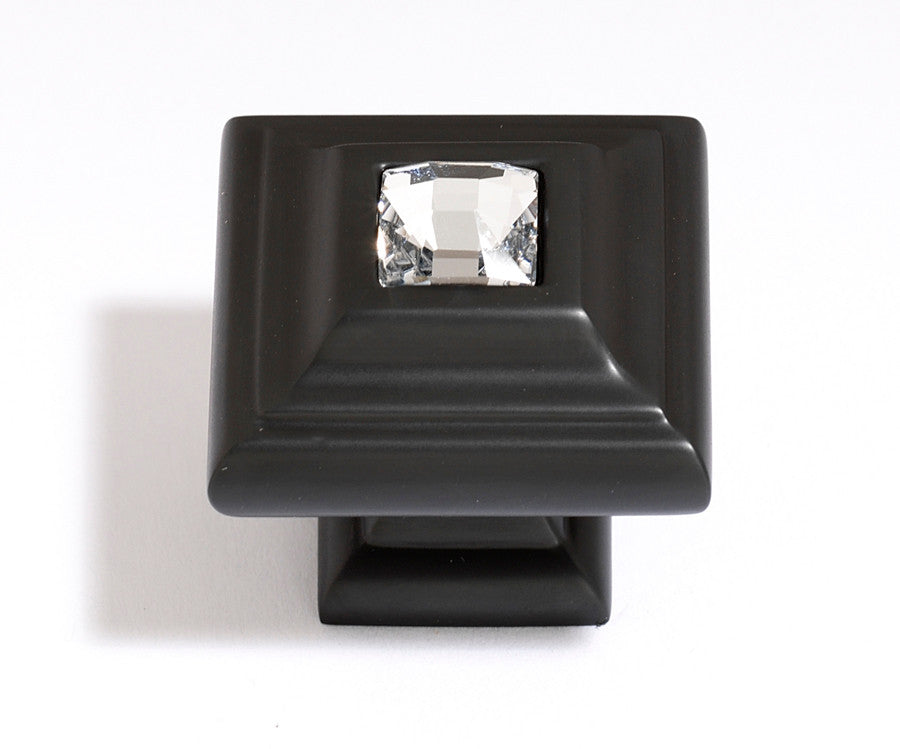 Alno C213-CLR/BRZ: 1-1/4" Swarovski Crystal Cabinet Knob - Bronze