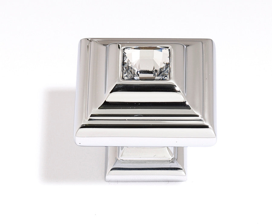 Alno C213-CLR/PC: 1-1/4" Swarovski Crystal Cabinet Knob - Polished Chrome