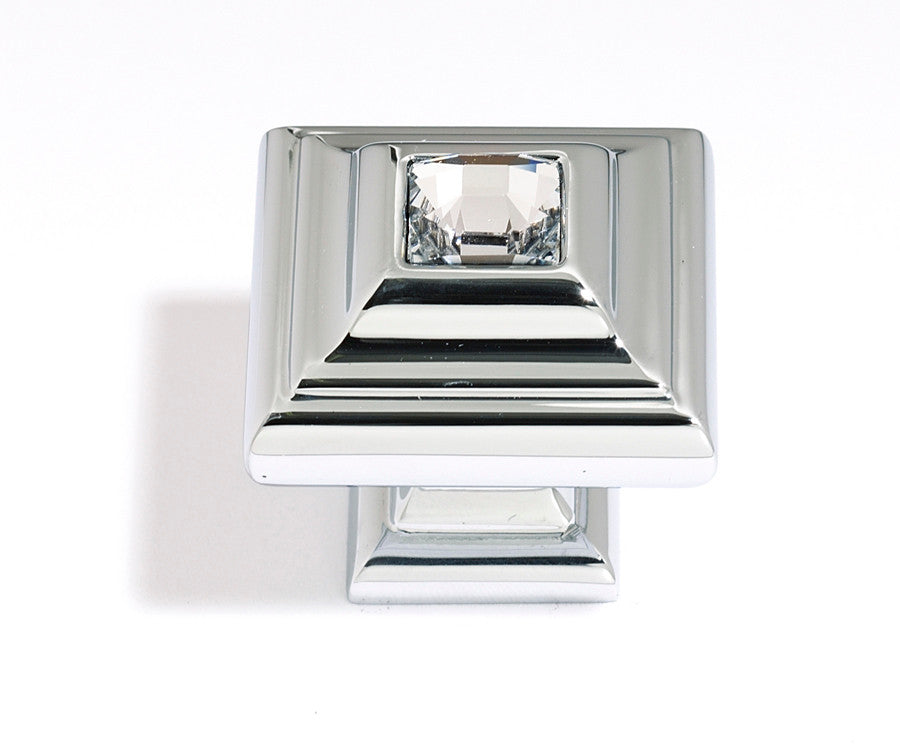 Alno C213-CLR/PN: 1-1/4" Swarovski Crystal Cabinet Knob - Polished Nickel
