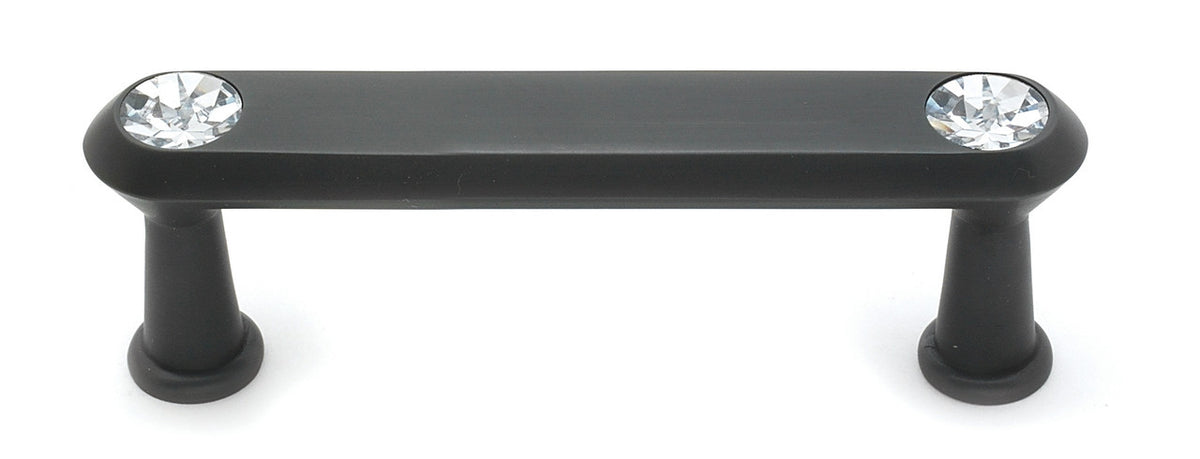 Alno C214-3-BRZ: 3" cc Swarovski Crystal Flat Bar Cabinet Pull - Bronze