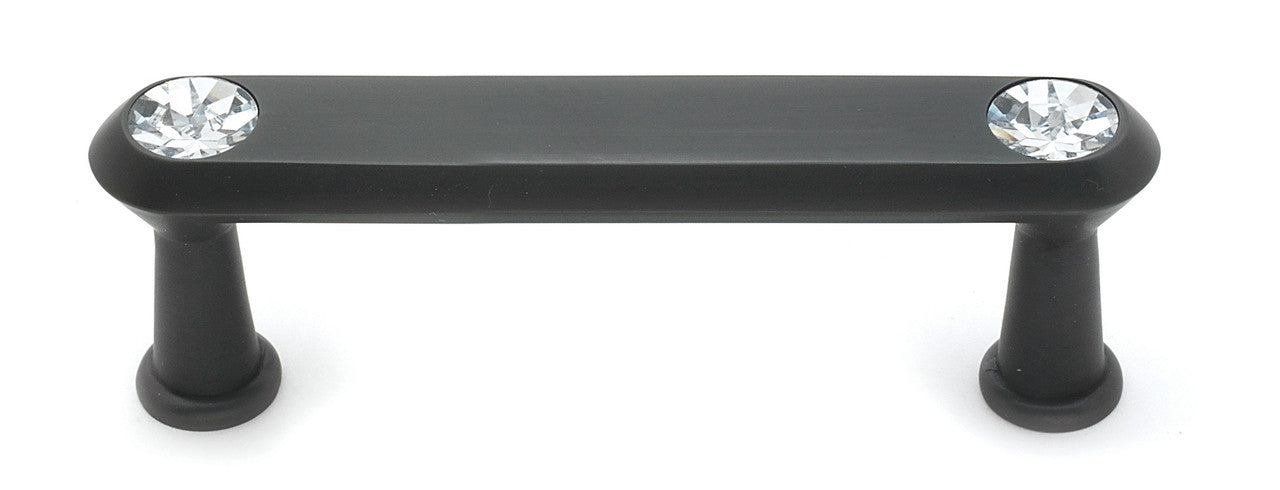 Alno C214-3-BRZ: 3" cc Swarovski Crystal Flat Bar Cabinet Pull - Bronze