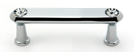 Alno C214-3-PC: 3" cc Swarovski Crystal Flat Bar Cabinet Pull - Polished Chrome