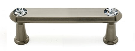 Alno C214-3-SN: 3" cc Swarovski Crystal Flat Bar Cabinet Pull - Satin Nickel
