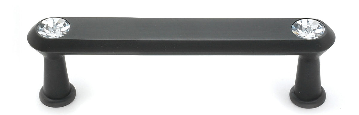 Alno C214-35-BRZ: 3-1/2" cc Swarovski Crystal Flat Bar Cabinet Pull - Bronze