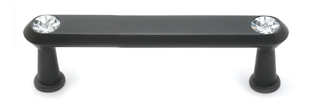 Alno C214-35-BRZ: 3-1/2" cc Swarovski Crystal Flat Bar Cabinet Pull - Bronze