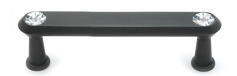 Alno C214-35-BRZ: 3-1/2" cc Swarovski Crystal Flat Bar Cabinet Pull - Bronze