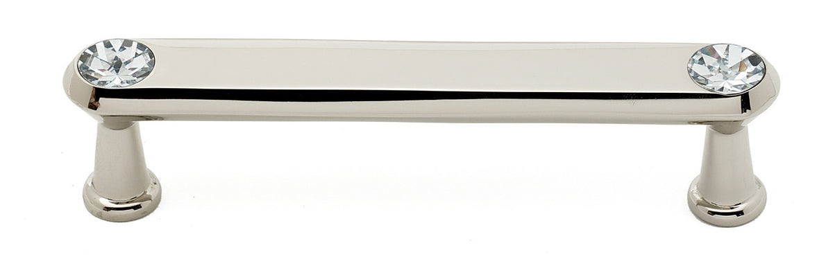 Alno C214-35-PN: 3 1/2 in cc Swarovski Crystal Flat Bar Cabinet Pull - Polished Nickel