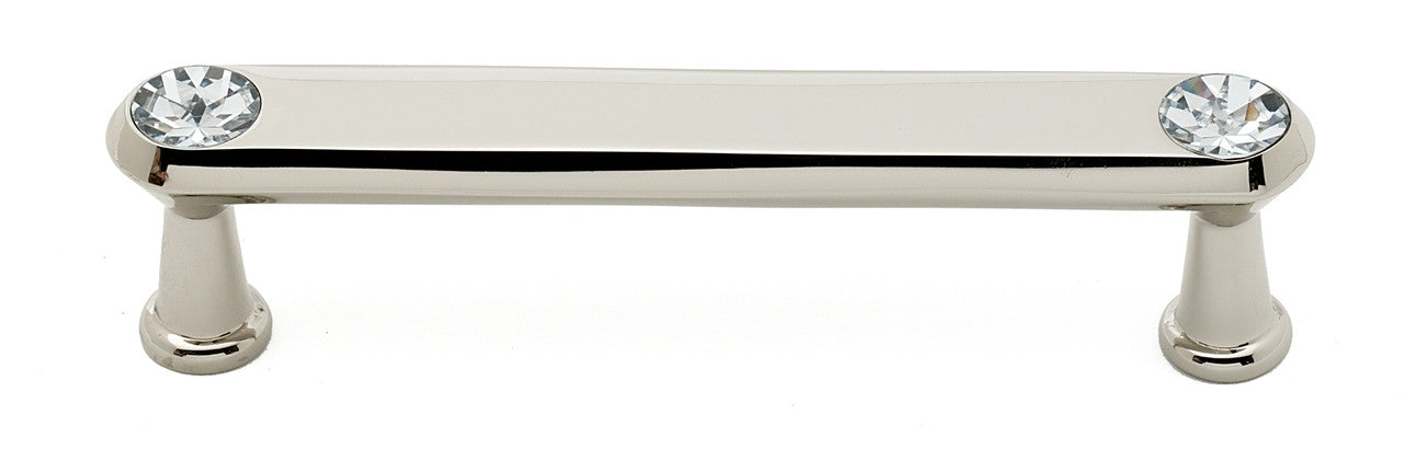 Alno C214-35-PN: 3 1/2 in cc Swarovski Crystal Flat Bar Cabinet Pull - Polished Nickel