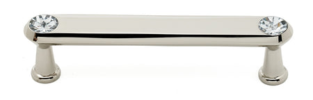 Alno C214-35-PN: 3 1/2 in cc Swarovski Crystal Flat Bar Cabinet Pull - Polished Nickel