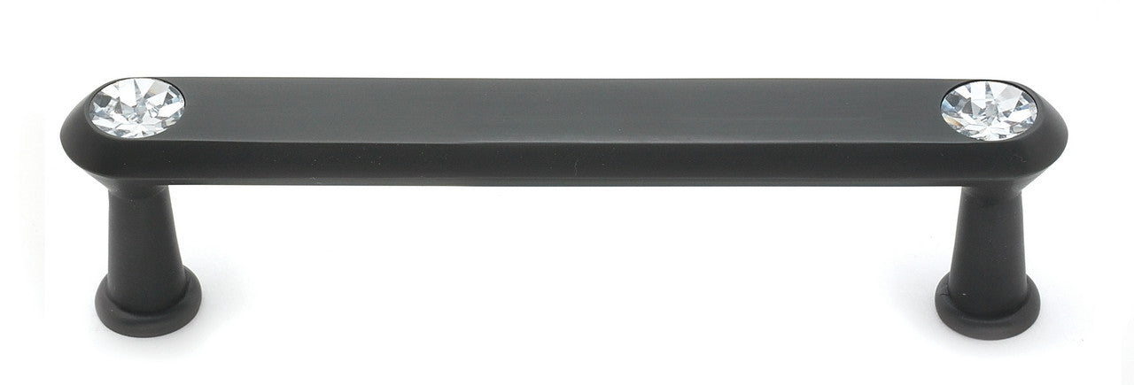 Alno C214-4-BRZ: 4" cc Swarovski Crystal Flat Bar Cabinet Pull - Bronze