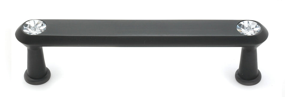 Alno C214-4-BRZ: 4" cc Swarovski Crystal Flat Bar Cabinet Pull - Bronze