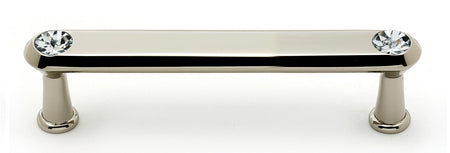 Alno C214-4-PN: 4" cc Swarovski Crystal Flat Bar Cabinet Pull - Polished Nickel