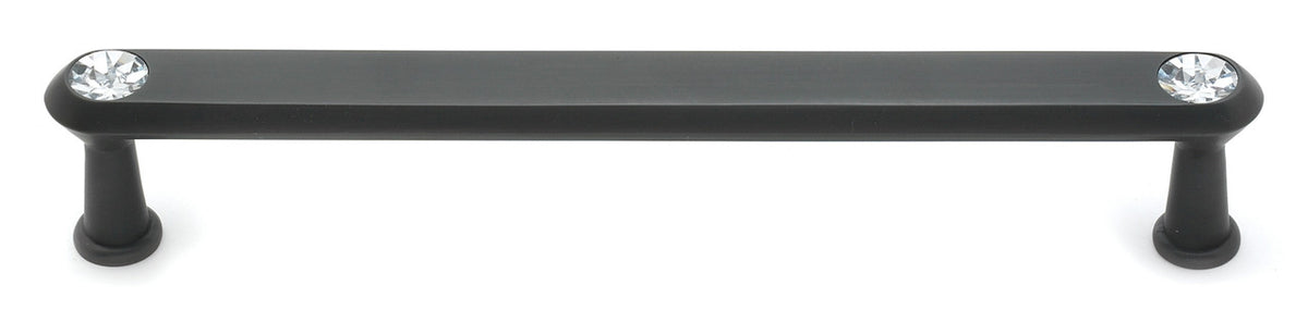 Alno C214-6-BRZ: 6" cc Swarovski Crystal Flat Bar Cabinet Pull - Bronze