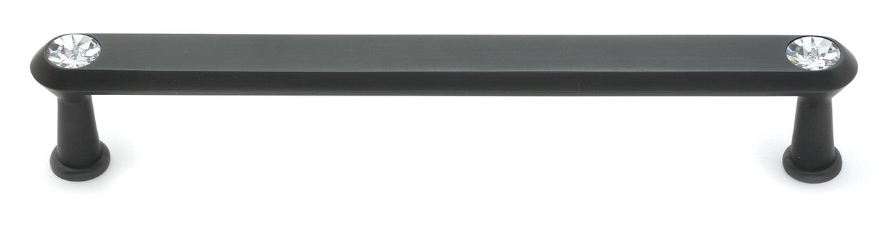 Alno C214-6-BRZ: 6" cc Swarovski Crystal Flat Bar Cabinet Pull - Bronze