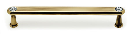 Alno C214-6-PA: 6" cc Swarovski Crystal Flat Bar Cabinet Pull - Polished Antique