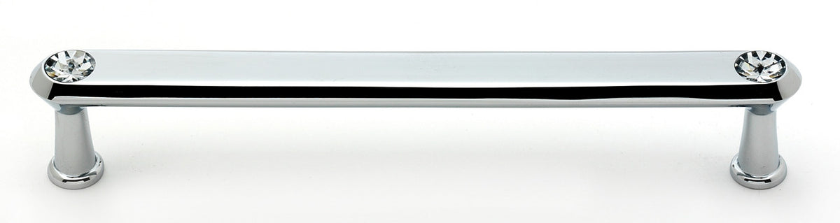 Alno C214-6-PC: 6" cc Swarovski Crystal Flat Bar Cabinet Pull - Polished Chrome