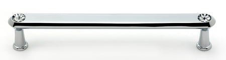 Alno C214-6-PC: 6" cc Swarovski Crystal Flat Bar Cabinet Pull - Polished Chrome