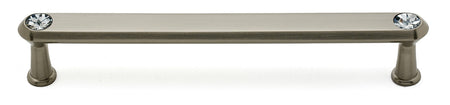 Alno C214-6-SN: 6" cc Swarovski Crystal Flat Bar Cabinet Pull - Satin Nickel