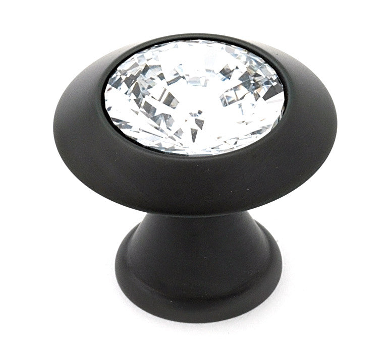 Alno C214-CLR/BRZ: 1" Swarovski Crystal Cabinet Knob - Bronze