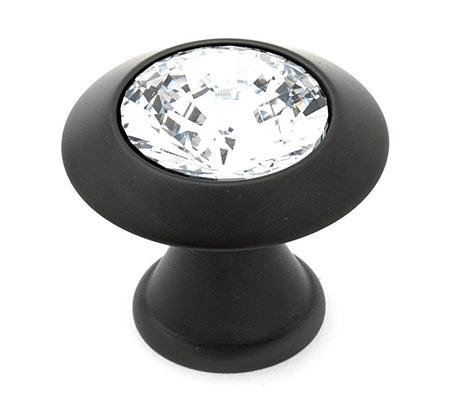 Alno C214-CLR/BRZ: 1" Swarovski Crystal Cabinet Knob - Bronze