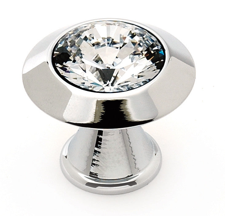Alno C214-CLR/PC: 1" Swarovski Crystal Cabinet Knob - Polished Chrome
