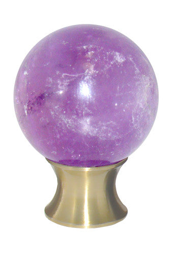 Myterra C35.AMET.04: 35mm Amethyst Sphere Cabinet Knob - Satin Brass