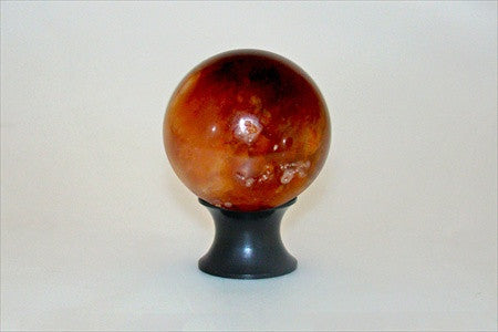 Myterra C35.CARN.19: 35mm Carnelian Sphere Cabinet Knob - Matte Black