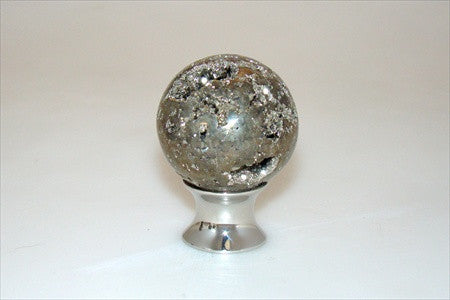Myterra C35.PYRT.14: 35mm Pyrite Sphere Cabinet Knob - Polished Nickel