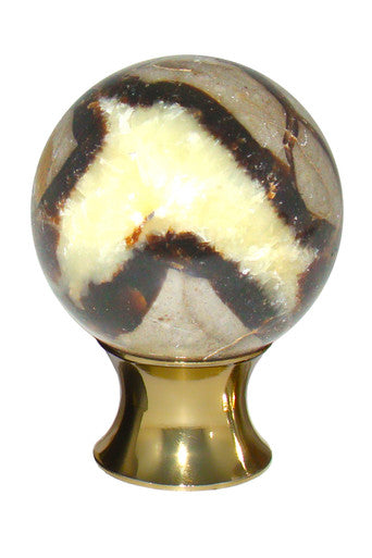 Myterra C35.SEPT.03: 35mm Septarian Sphere Cabinet Knob - Polished Brass