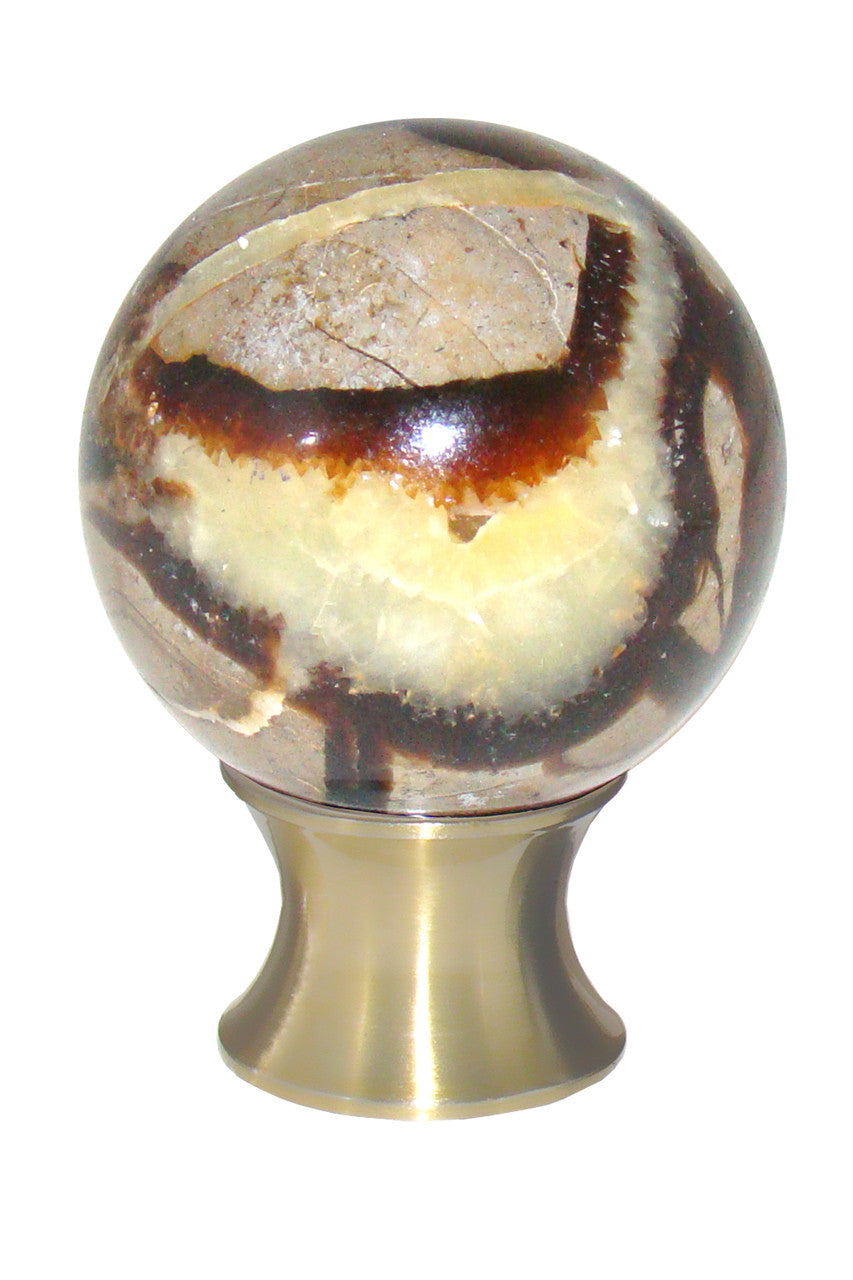 Myterra C35.SEPT.04: 35mm Septarian Sphere Cabinet Knob - Satin Brass