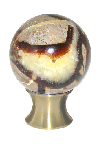 Myterra C35.SEPT.04: 35mm Septarian Sphere Cabinet Knob - Satin Brass