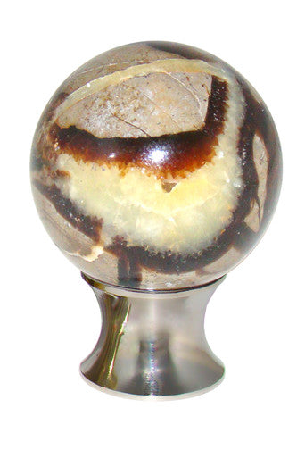 Myterra C35.SEPT.14: 35mm Septarian Sphere Cabinet Knob - Polished Nickel