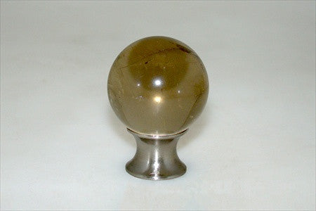 Myterra C35.SMQZ,15: 35mm Smokey Quartz Sphere Cabinet Knob - Satin Nickel