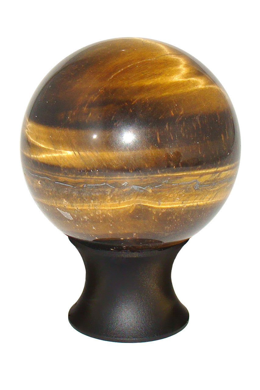 Myterra C35.TEYE.19: 35mm Tiger Eye Sphere Cabinet Knob - Matte Black