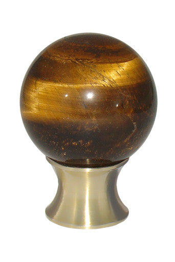 Myterra C35.TEYE.04: 35mm Tiger Eye Sphere Cabinet Knob - Satin Brass