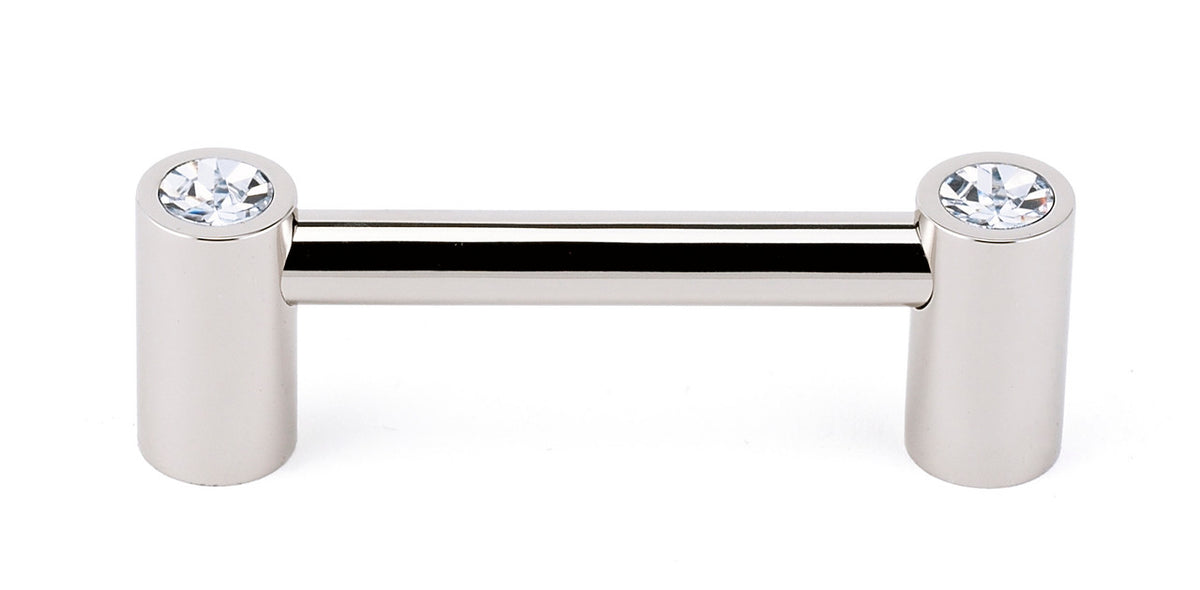 Alno C715-3-PN: 3" cc Swarovski Crystal Round Bar Cabinet Pull - Polished Nickel