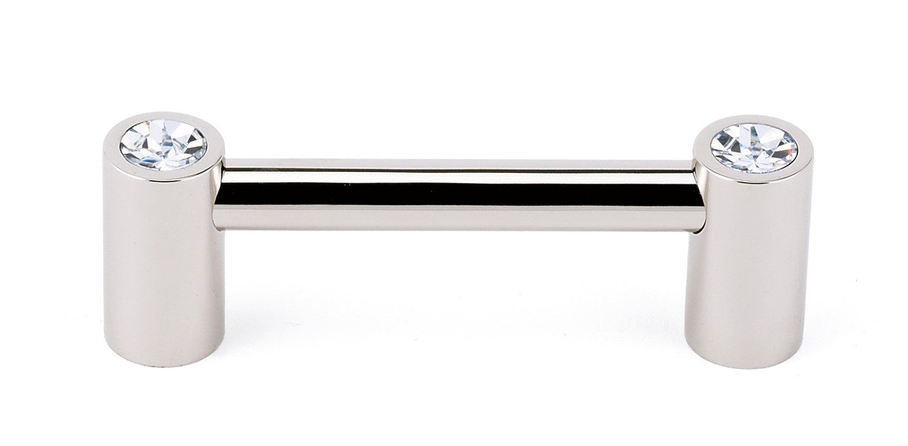 Alno C715-3-PN: 3" cc Swarovski Crystal Round Bar Cabinet Pull - Polished Nickel