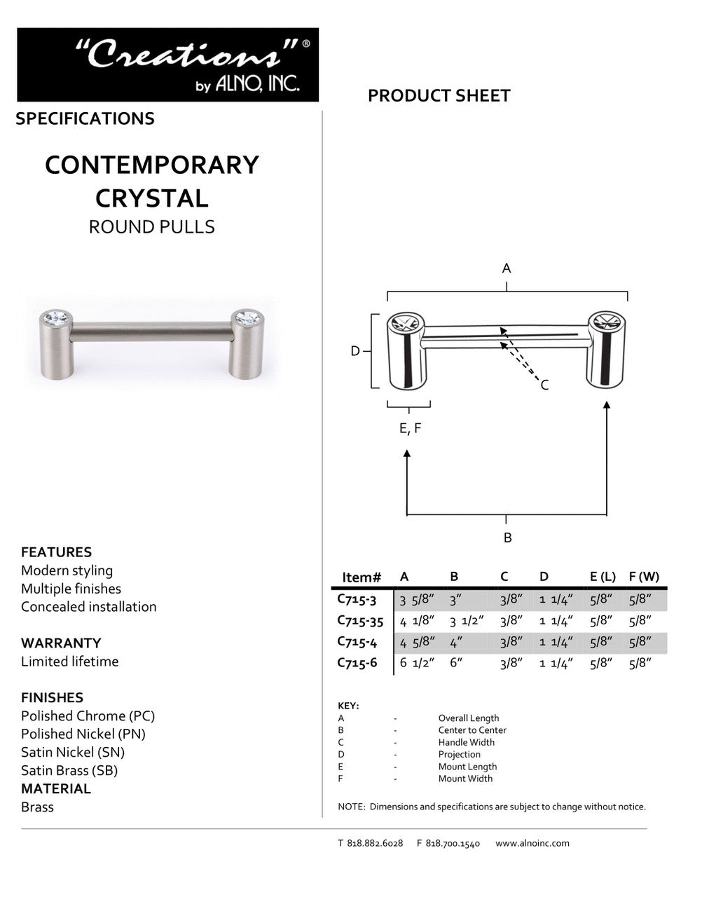 Specificaton Sheet